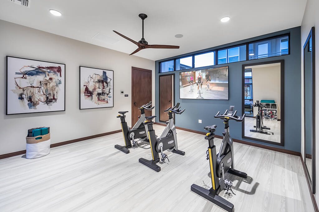 Fitness center bike room at The Braydon Apartments in Napa CA